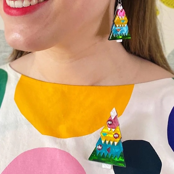 Erstwilder O Christmas Tree Brooch Pin NWOT - Picture 3 of 9